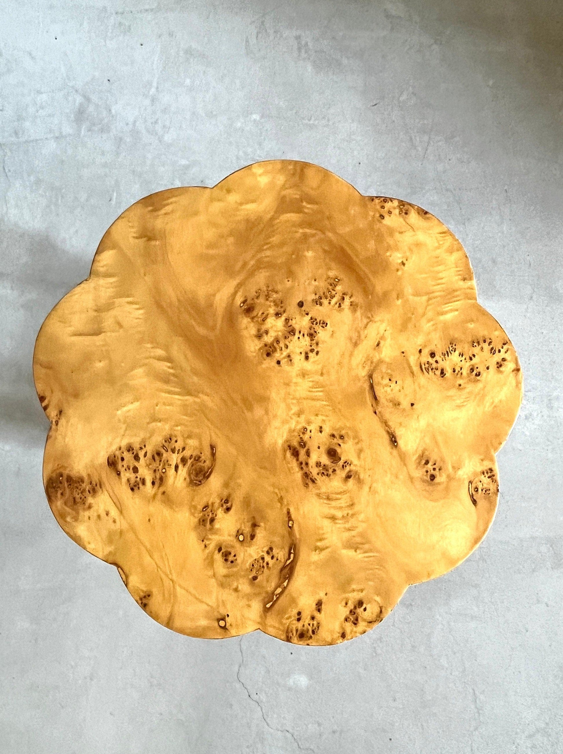 Small Side Table Italian Baroque Style in Wooden Brown Coffee Table Nostalgic Small Living Room End Table Handmade Yellow Veneer Home Decor