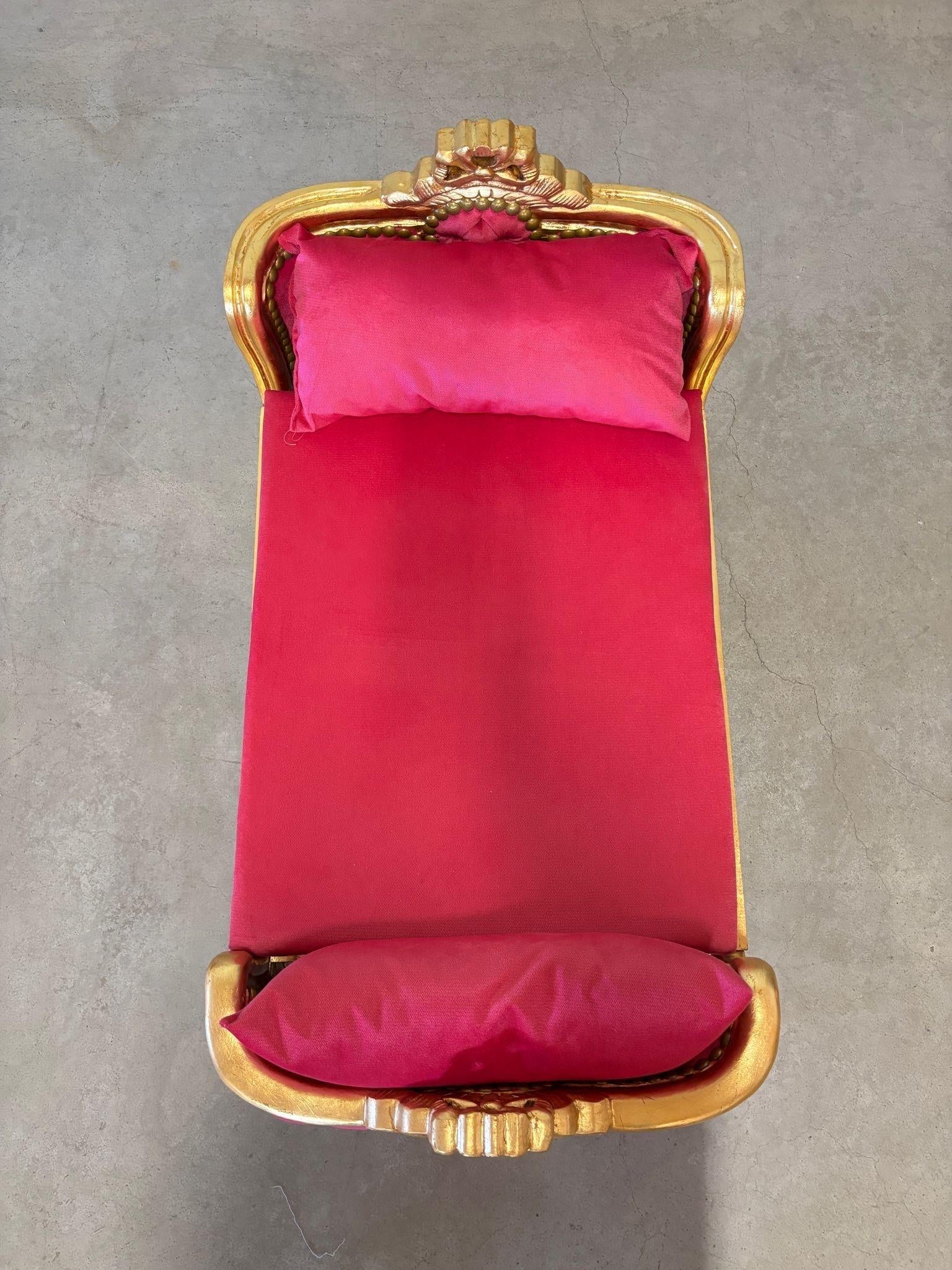 Pet Bed French Louis Baroque Style Handmade Small Dog Bed Velvet Hot Pink Baroque Style Cat Bed Velvet Blue in Gold Finish Home Decor