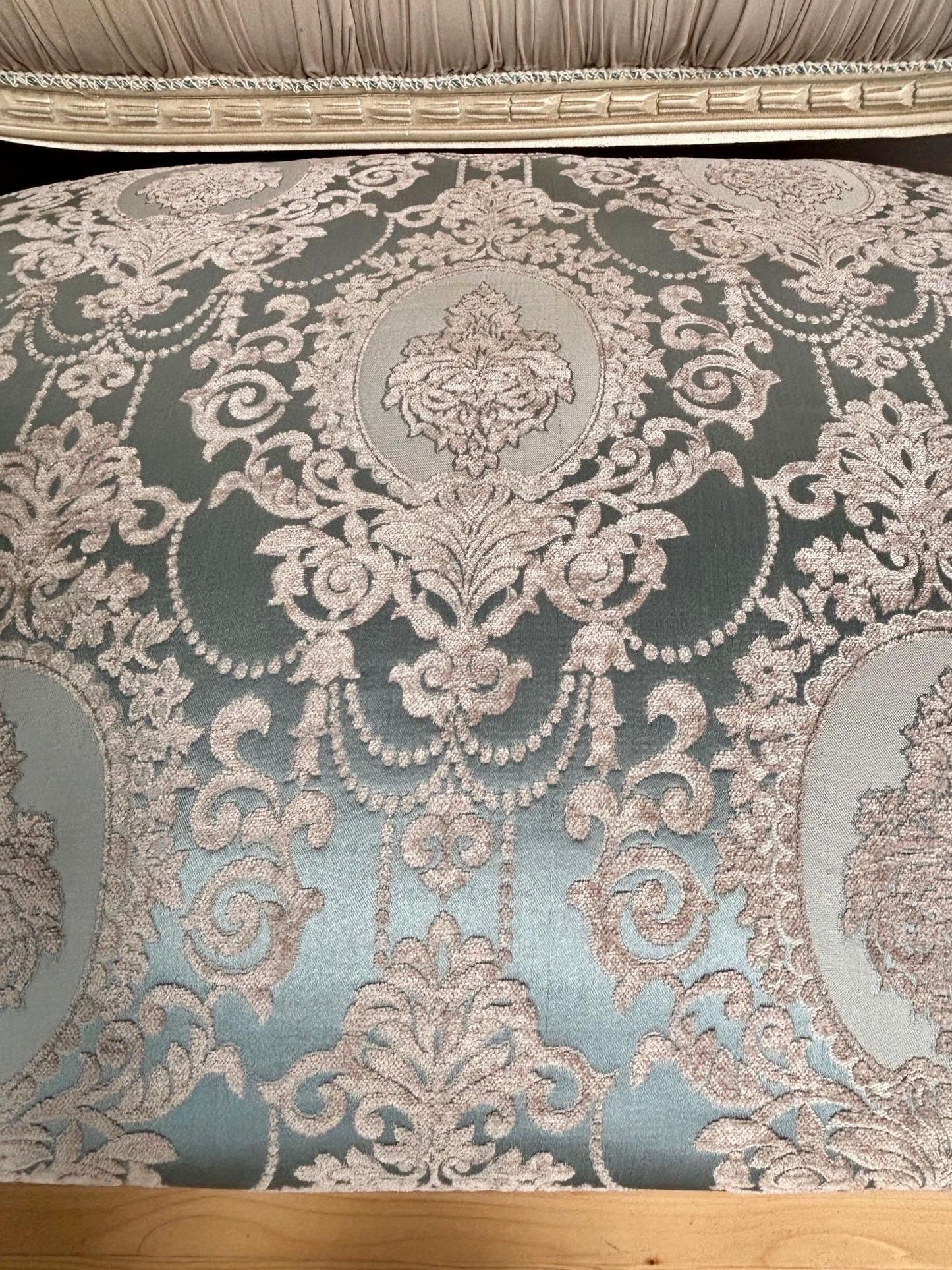 Lounge Sofa Baroque Rococo Style in Taupe Color Floral Handmade Luxurious Retro French Love Seat For Party Event Home Decor LIMITED EDTION