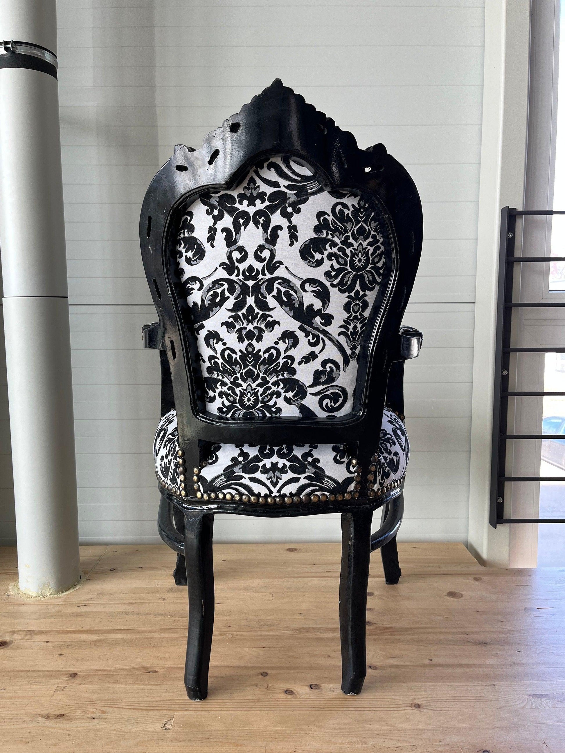 Armchair French Louis Style Chair Baroque Rococo Style Armchair in Floral Print for Home
