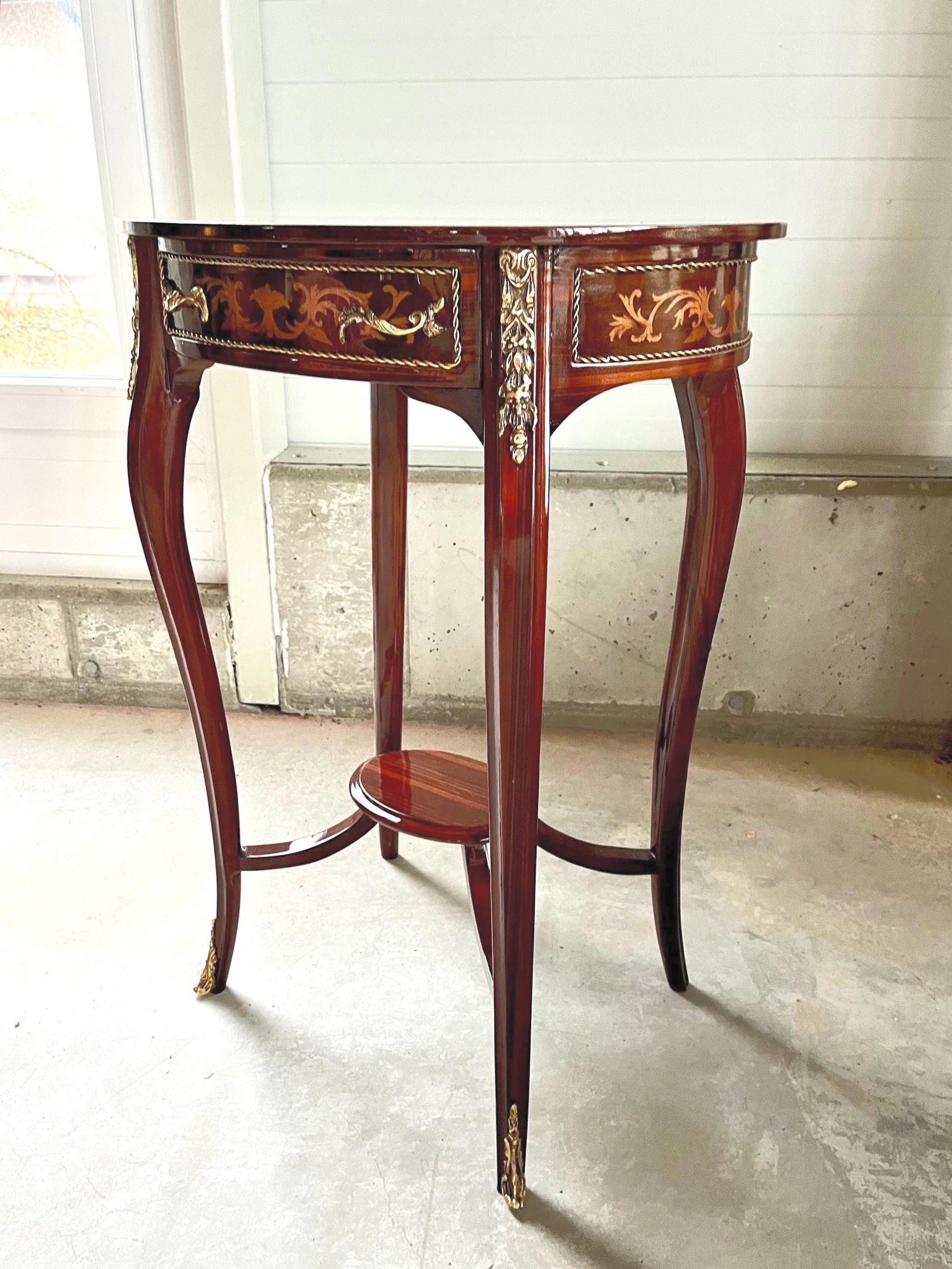 Side Table Wood Coffee Table Handmade Baroque Table French Small Table