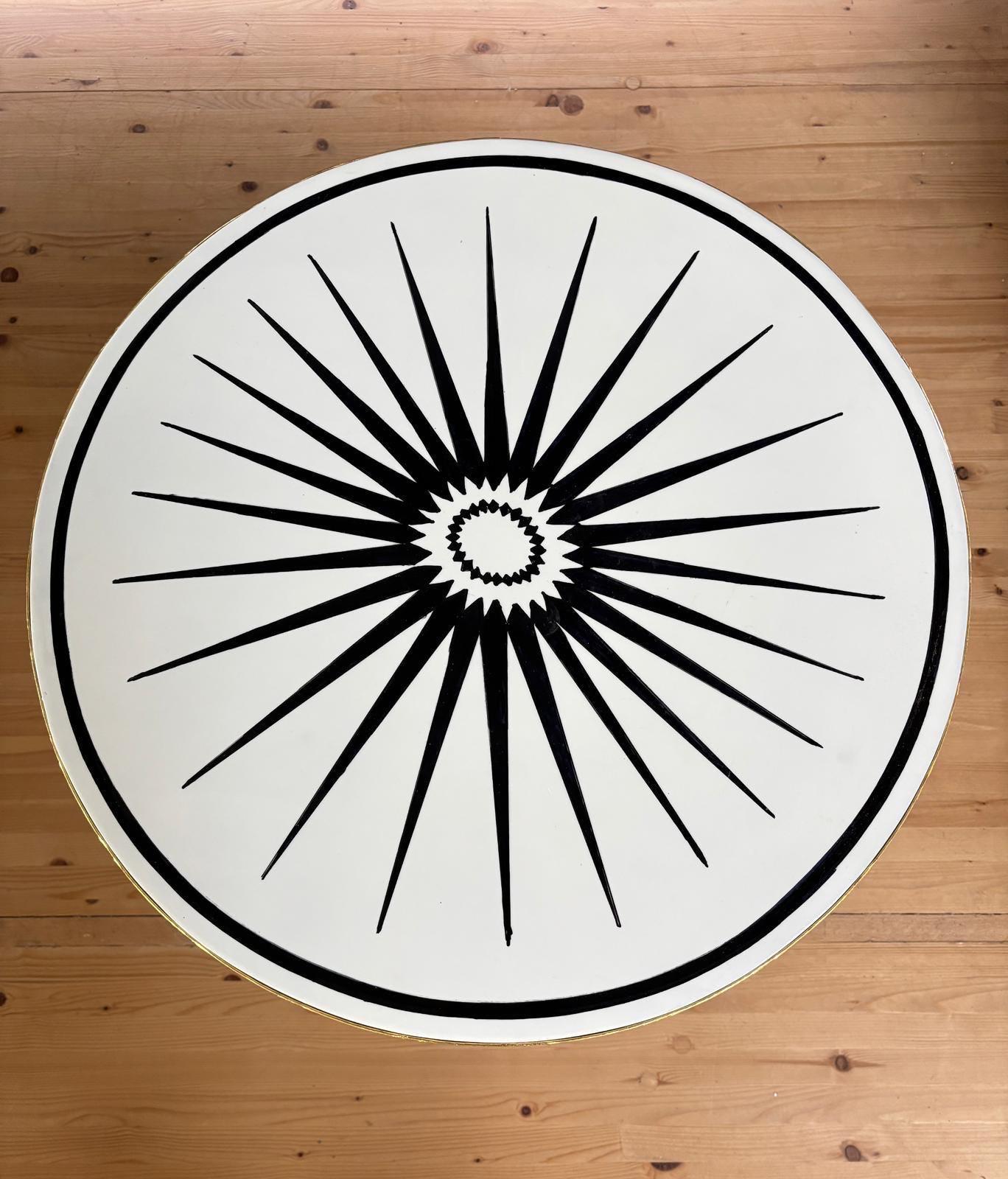 Runder Tee-und Kaffeetisch im Art-Deco-Stil/Art-Deco Round Tea Caffè Side Table