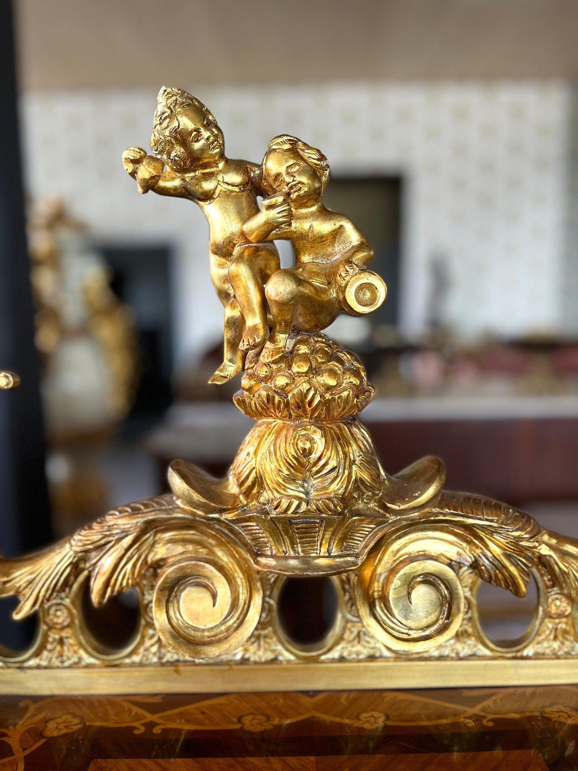 Deluxe Sekretär im antiken Barockstil mit Organisationsregal/ Deluxe Antique Baroque Style Secretary Desk with Organizational Shelf