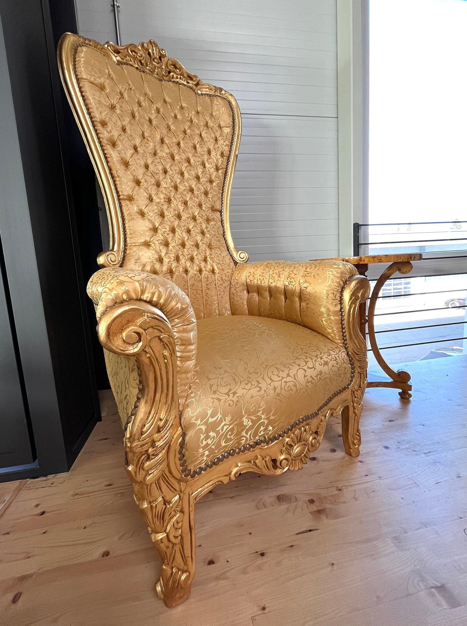 Big Sofa Chair Gold Surprise Party Huge Armchair French Baroque Style Chair for Special Event
