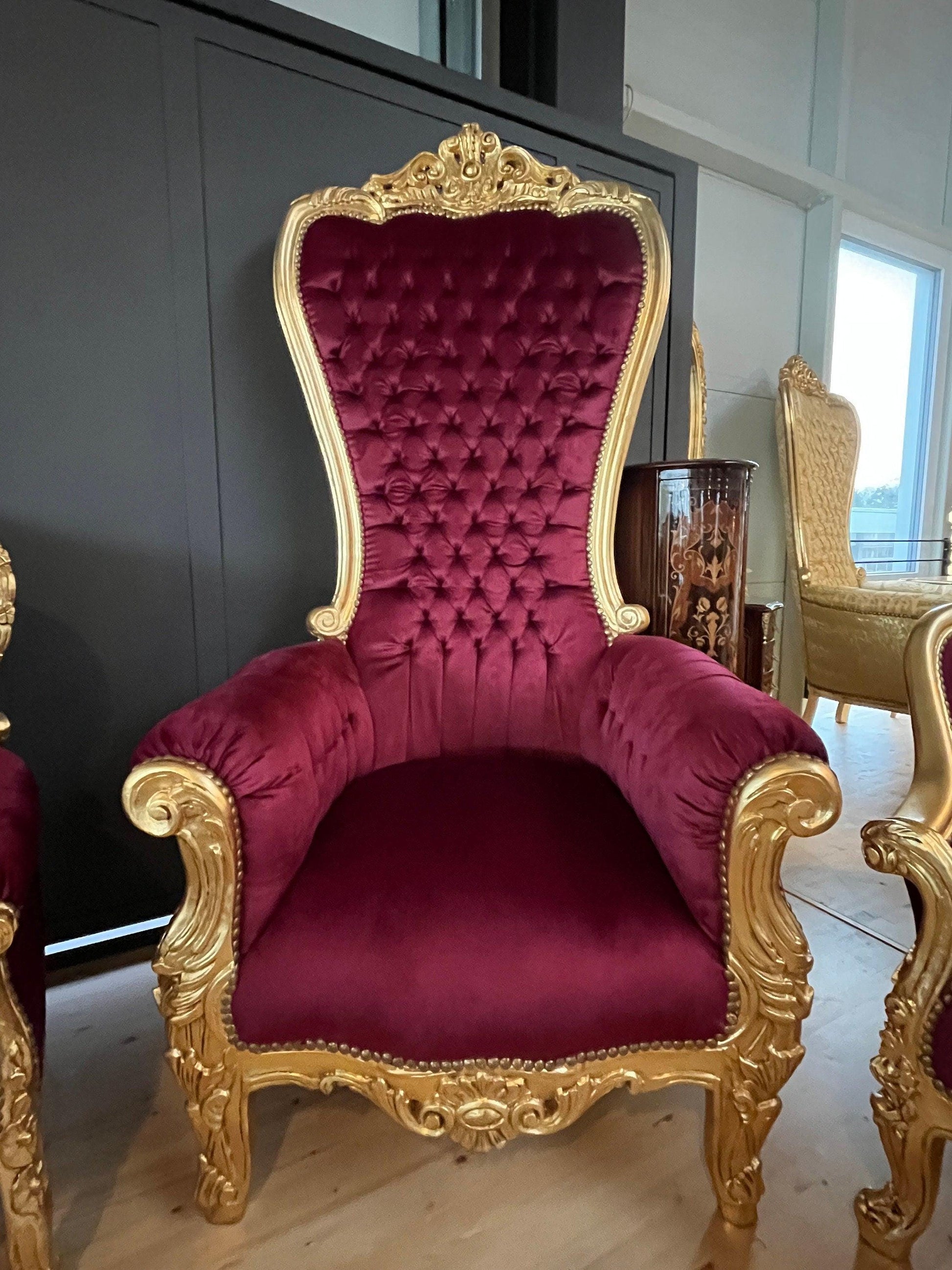 Big Sofa Chair Gold Surprise Party Huge Armchair French Baroque Style Chair for Special Event