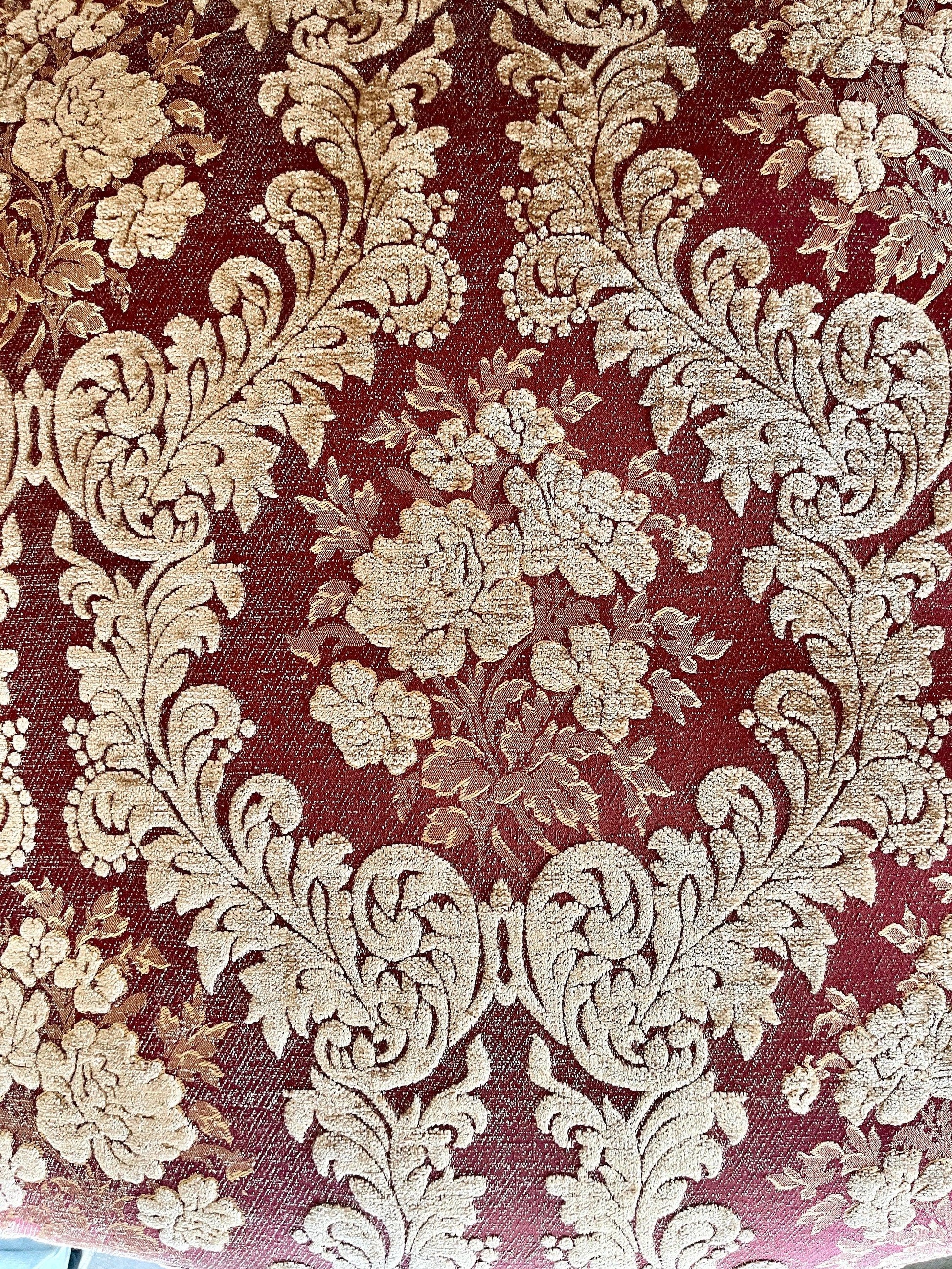 Armchair French Louis Style Chair Floral Pattern Red Velvet Antique Baroque Style Armchair For Lounge Room Home Decor