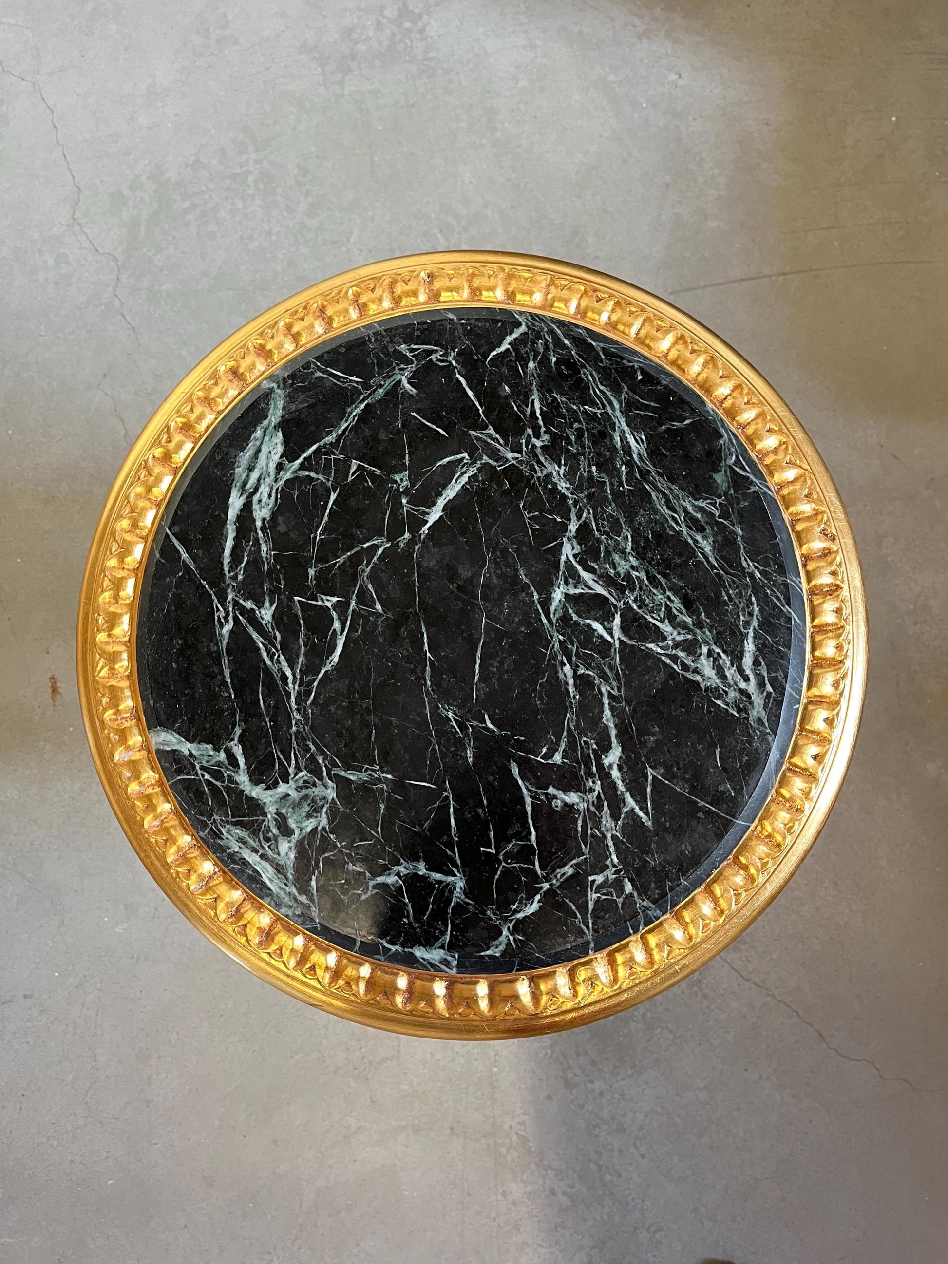 Side Table French Baroque Style with Marble Top Lamp Table Coffee Table Retro Antique Style White Finish Beige Marble for Home Decor