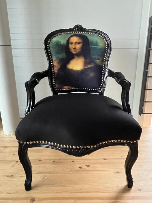 Armchair Marilyn Monroe Print French Louis Style Chair Home Devor Baroque Rococo Style Armchair in black & White Print