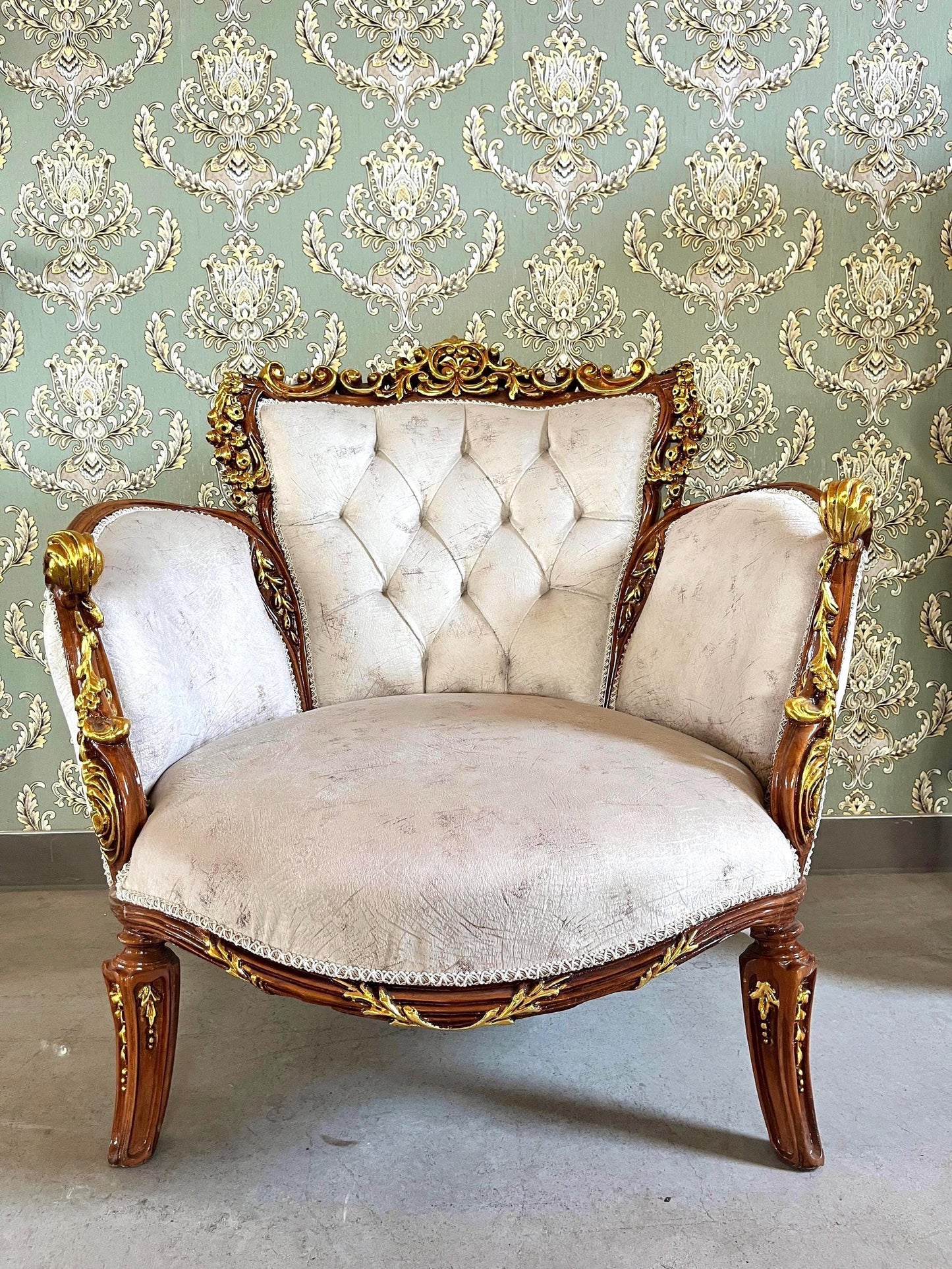 Armchair French Louis Style Black Velvet Chair Antique Style Baroque Rococo Style Armchair in Silver Finish Velvet Black for Home