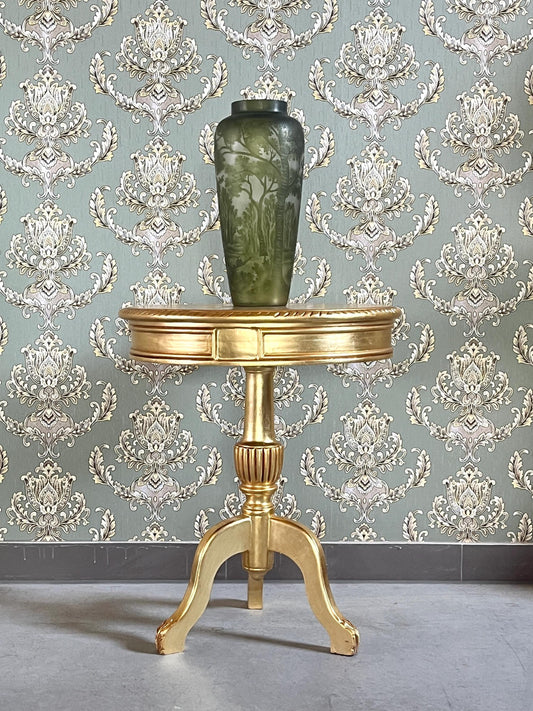Gold and Silver French Baroque Side Table: Rococo Style Living Room Decor