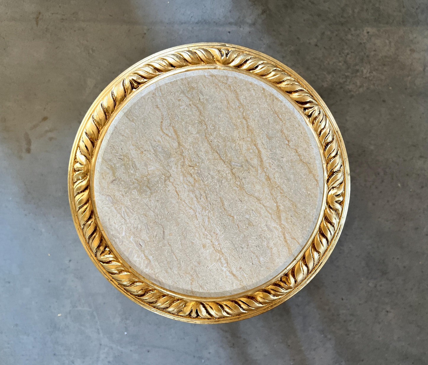 Small Side Table Baroque Rococo Style with Marble Top in Gold Finish Tea Table Coffee Table for Home Decor