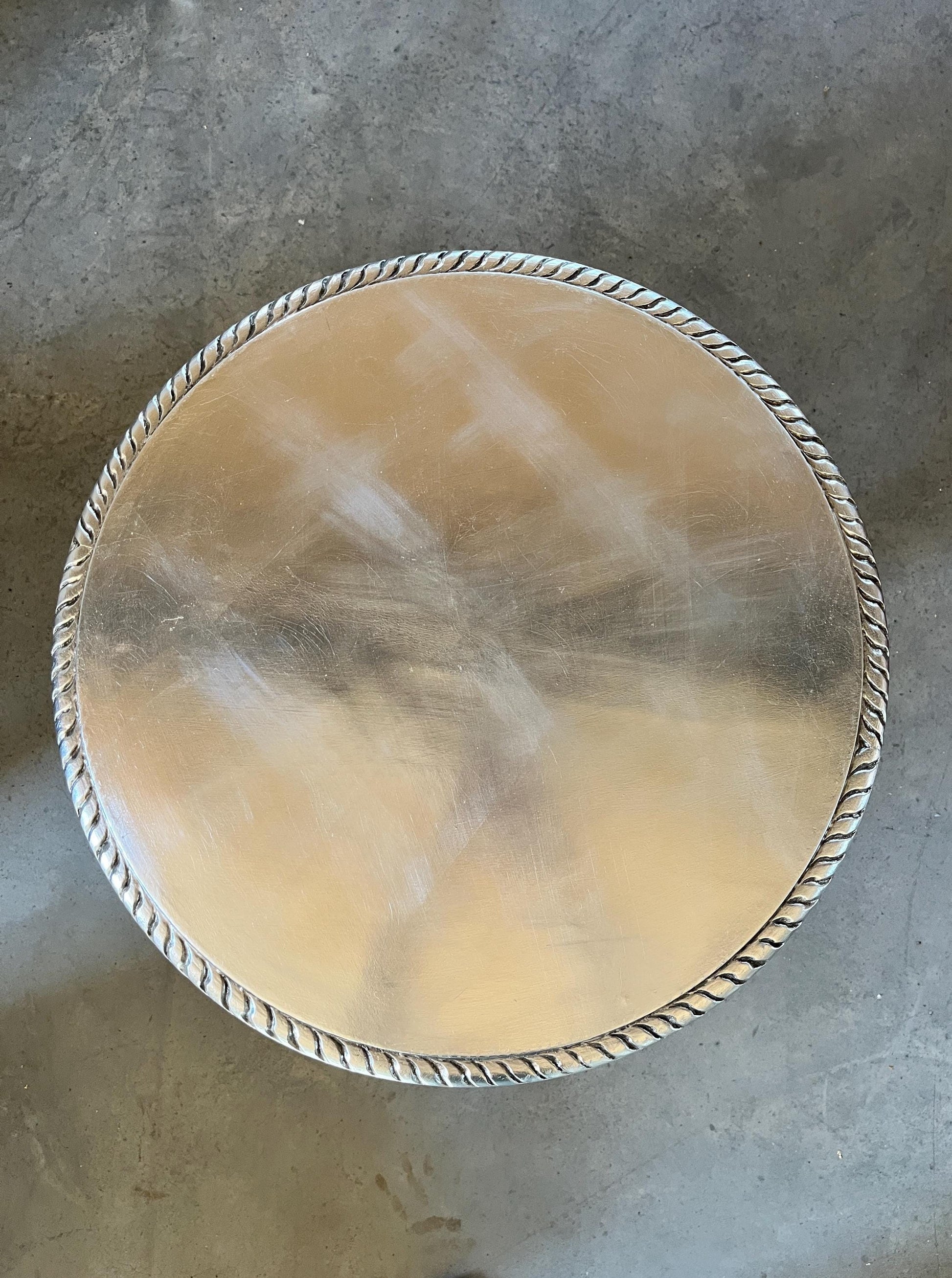 Gold and Silver French Baroque Side Table: Rococo Style Living Room Decor