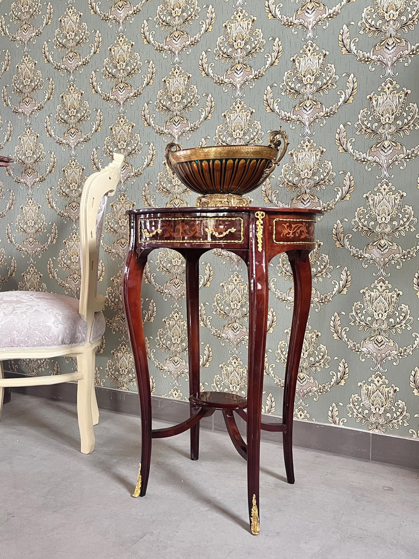Side Table Wood Coffee Table Handmade Baroque Table French Small Table