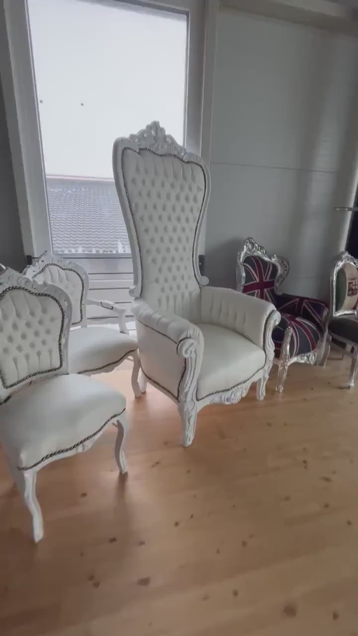 Thron im französischen Barock-Rokoko-Stil / Huge Sofa Chair Antique Style Real Wood Big Armchair for Special Event - Made to Order