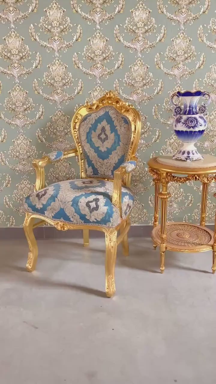 Louis XV Style Green Velvet Armchair: Retro Baroque Accent Chair