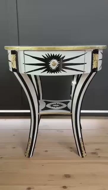 Runder Tee-und Kaffeetisch im Art-Deco-Stil/Art-Deco Round Tea Caffè Side Table