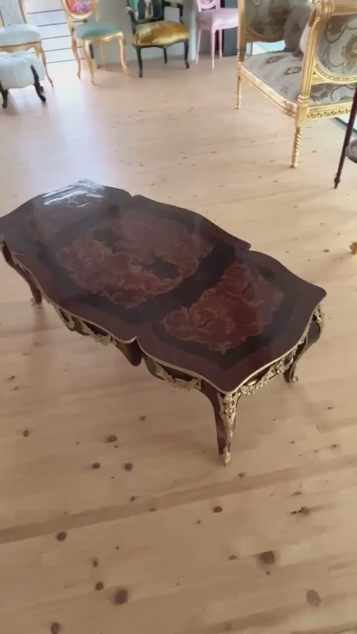 Coffee Table Nostalgic French Baroque Style Wooden Low Tea Table Retro Antique Style Brown Table for Home Decor
