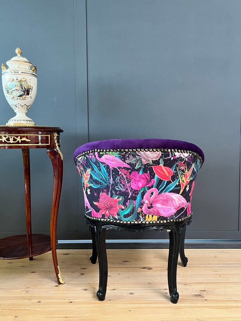 French Bar Chair Vibrate Color Tufted Velvet Cocktail Armchair Glam Furniture
