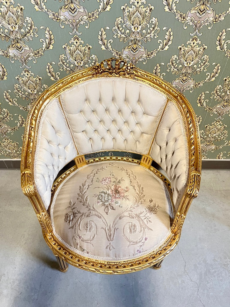 Royal Accent Sofa Set Beige Floral Damask French Settee Deluxe Baroque Furniture