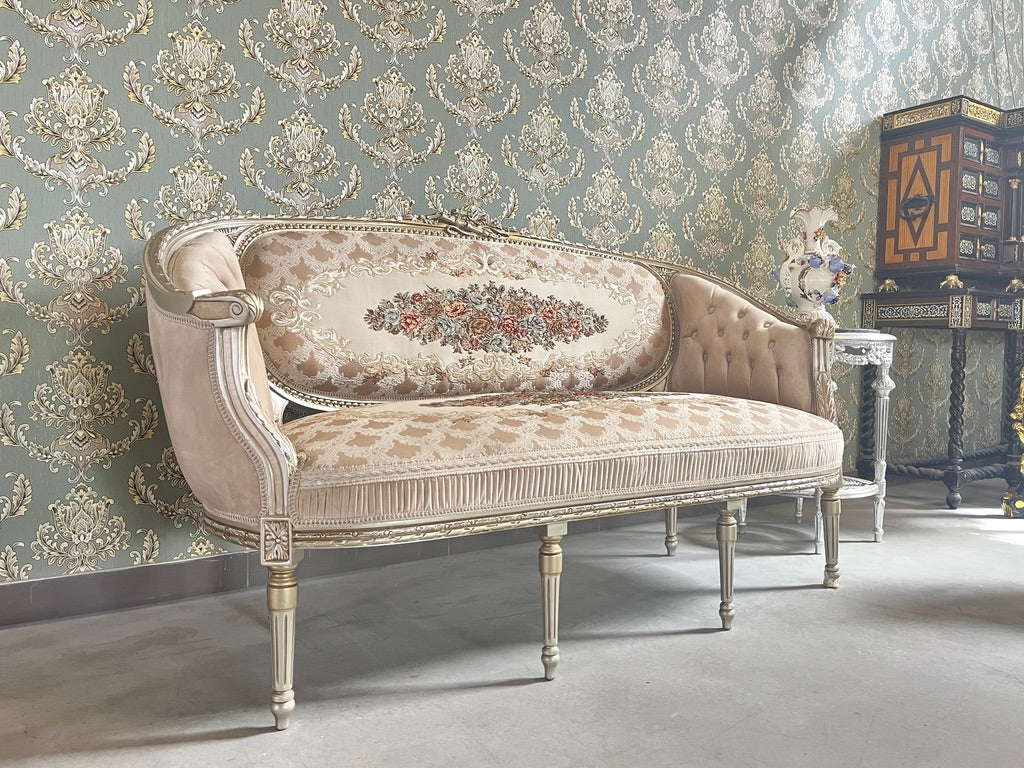 Chic Baroque Sofa Set French Baroque Couch Set Marble Coffee Table Luxury Living Room