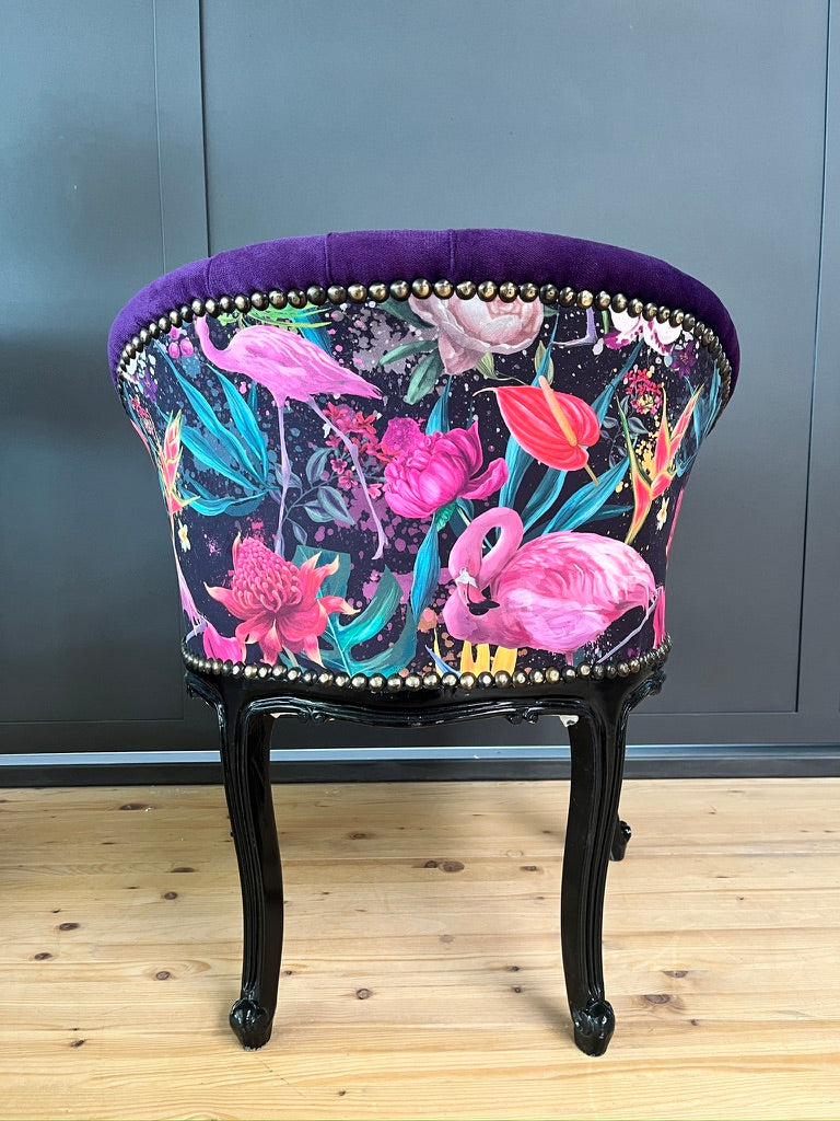 French Bar Chair Vibrate Color Tufted Velvet Cocktail Armchair Glam Furniture