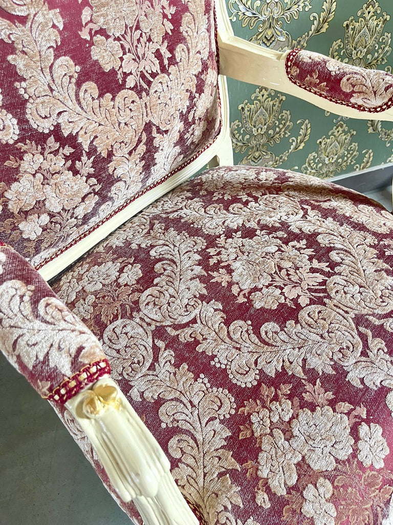 Baroque Accent Chair French Antique Style Armchair Pink Floral Lounge Chair