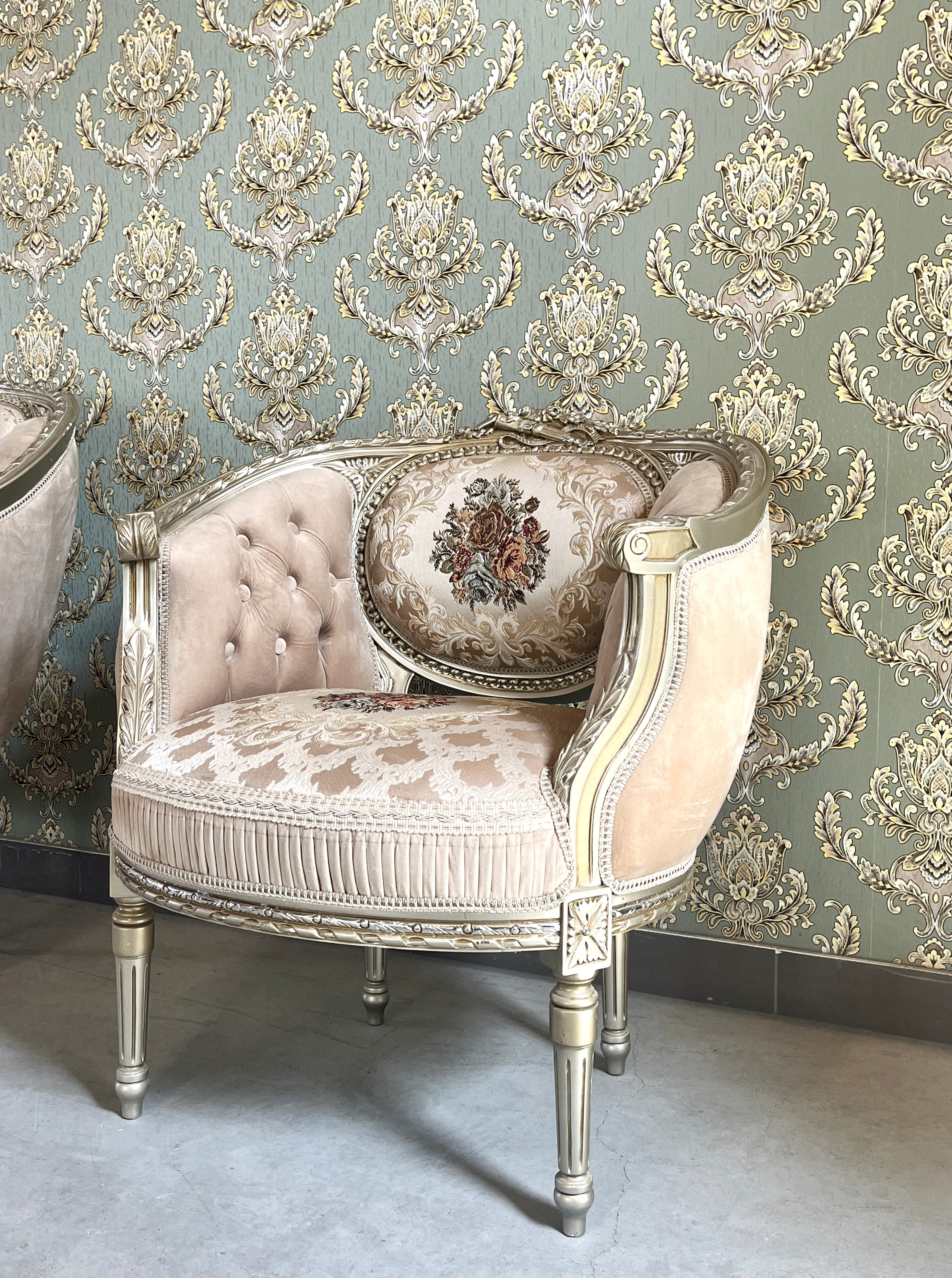 Chic Baroque Sofa Set French Baroque Couch Set Marble Coffee Table Luxury Living Room
