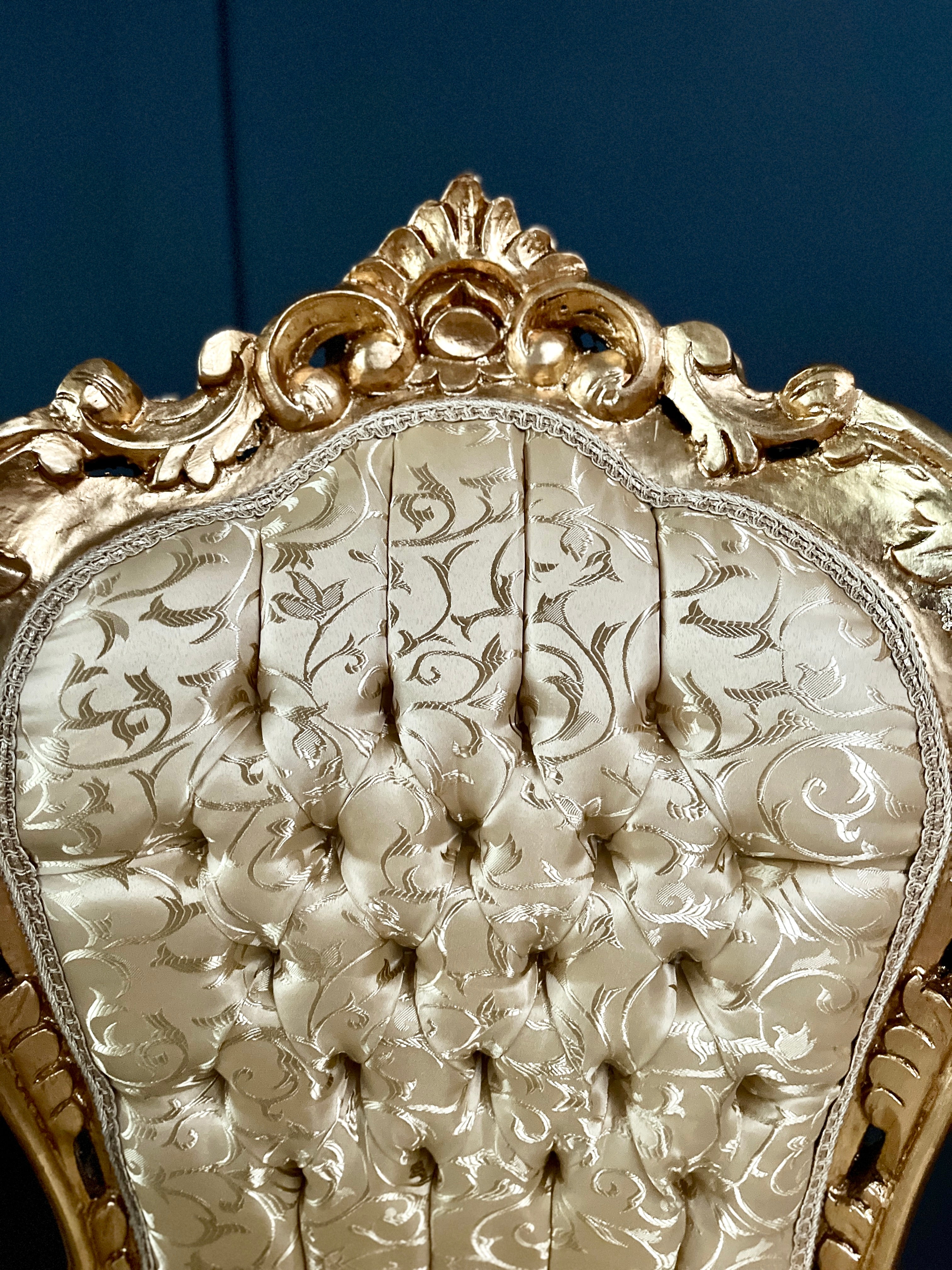 Rococo Accent Chair Louis XV Royal Baroque Gold Throne Chair Luxury Handmade Furniture