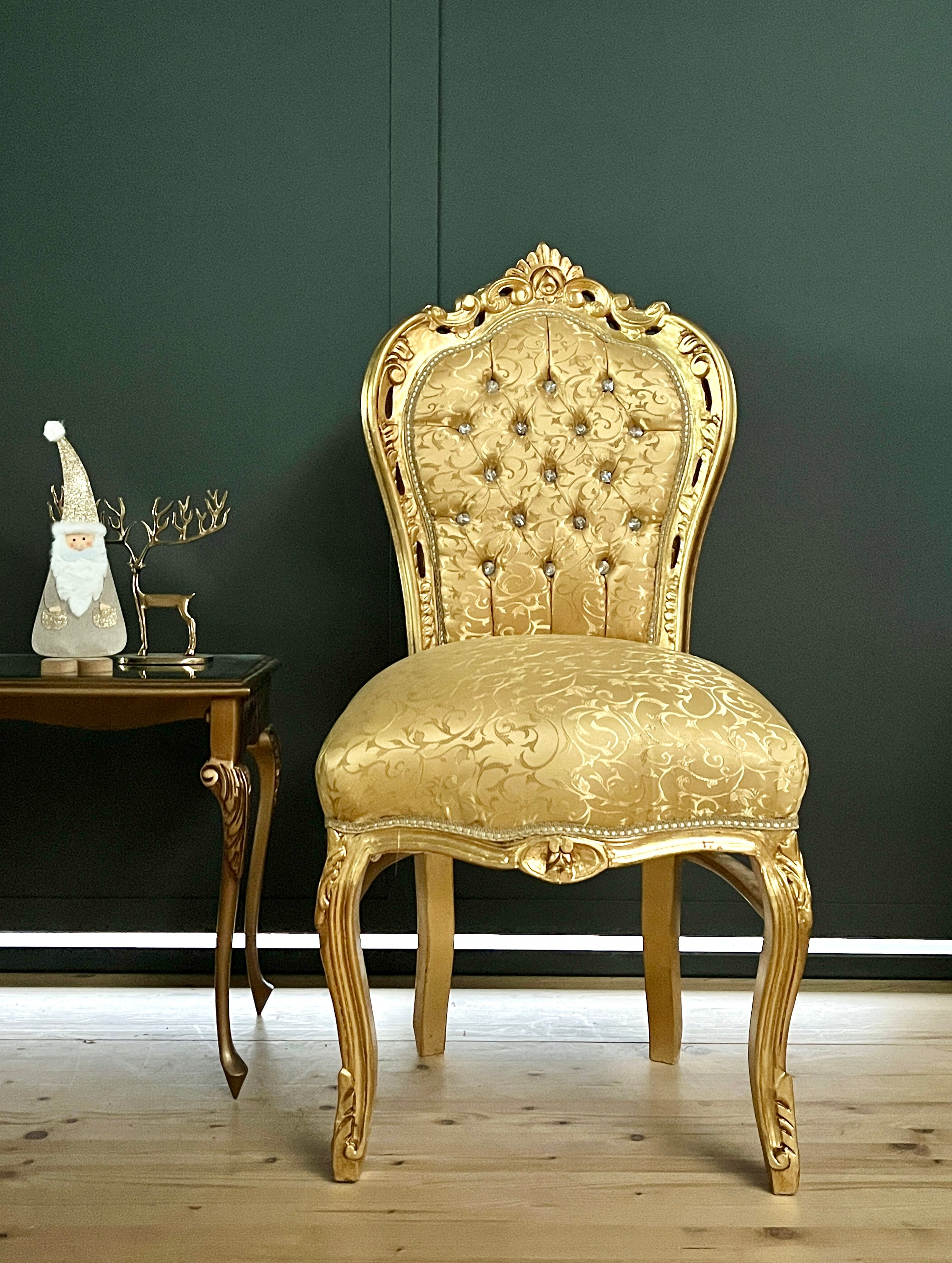 Rococo Accent Chair Louis XV Royal Baroque Gold Throne Chair Luxury Handmade Furniture