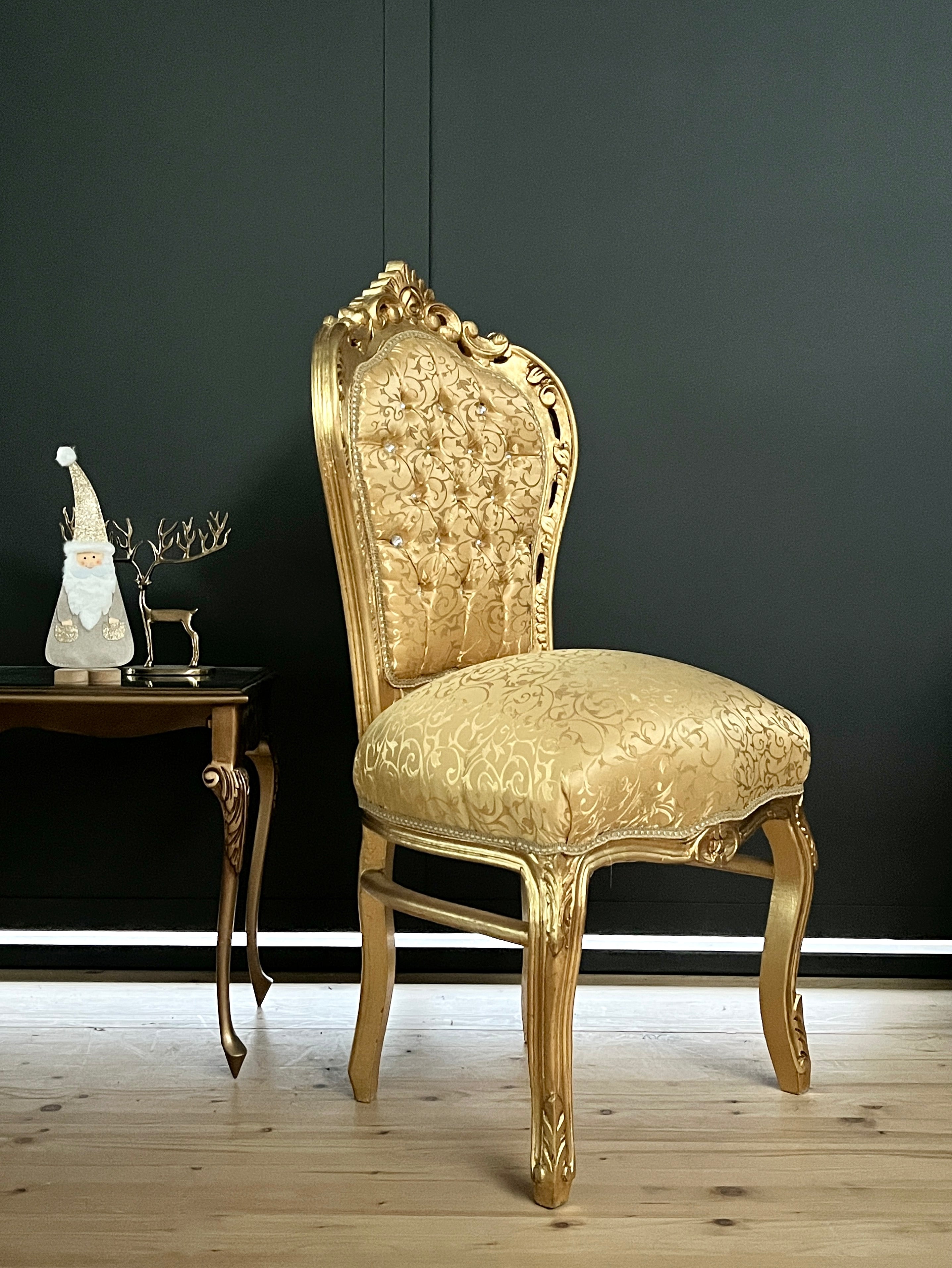 Rococo Accent Chair Louis XV Royal Baroque Gold Throne Chair Luxury Handmade Furniture
