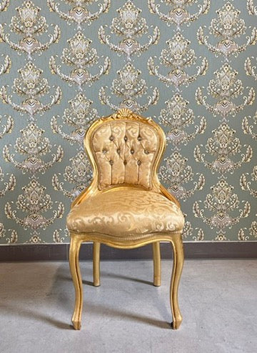 Small Chair Baroque Accent Chair Retro French Kid’s Chair Leopard Print Gold Chair