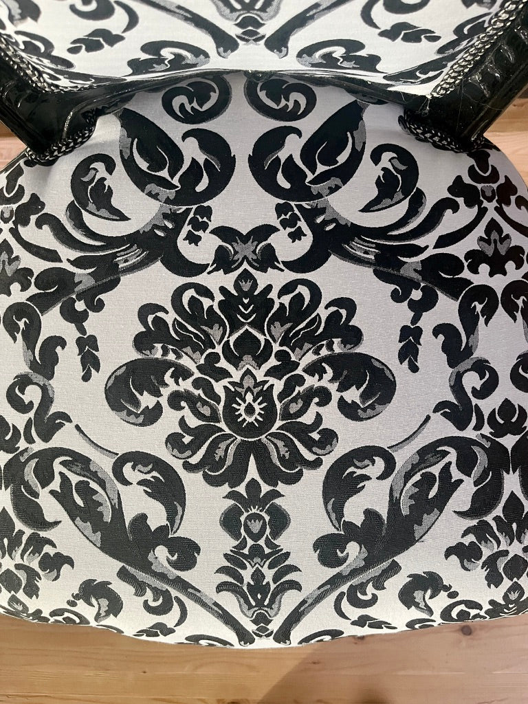 Elegant Baroque Chair French Louis XV Dining Chair Black Floral Pattern Handmade