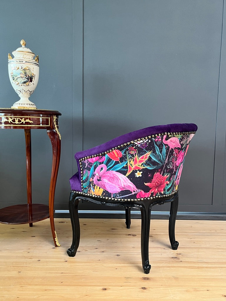 French Bar Chair Vibrate Color Tufted Velvet Cocktail Armchair Glam Furniture