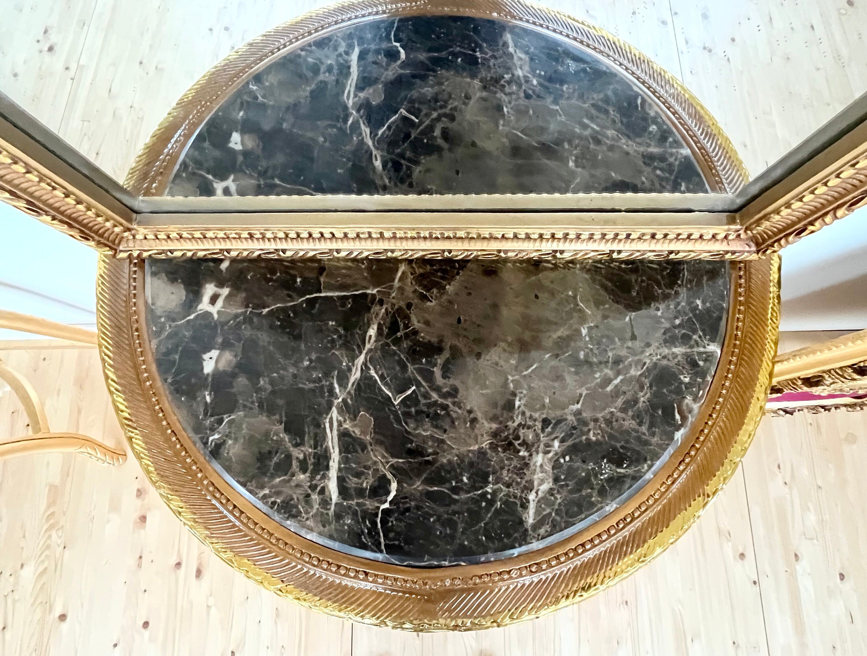 Konsolentisch mit Standspiegel Antik Barock Handarbeit Stil / Console Table with Standing Mirror Antique Baroque Handmade Marble Top