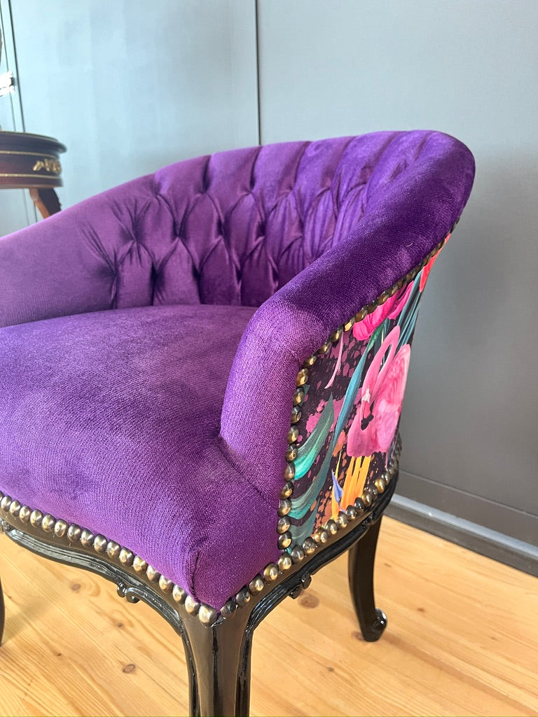 French Bar Chair Vibrate Color Tufted Velvet Cocktail Armchair Glam Furniture