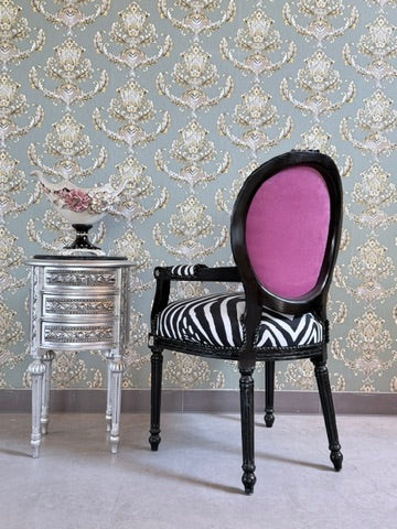 Baroque Armchair Zebra Print Statement Chair Handcrafted Funky Chair Glam Home Decor