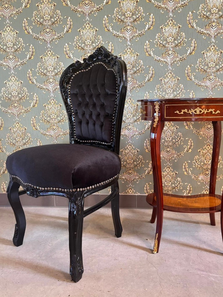 Rococo Accent Chair Santa Red Velvet Chair French Baroque Style Handmade