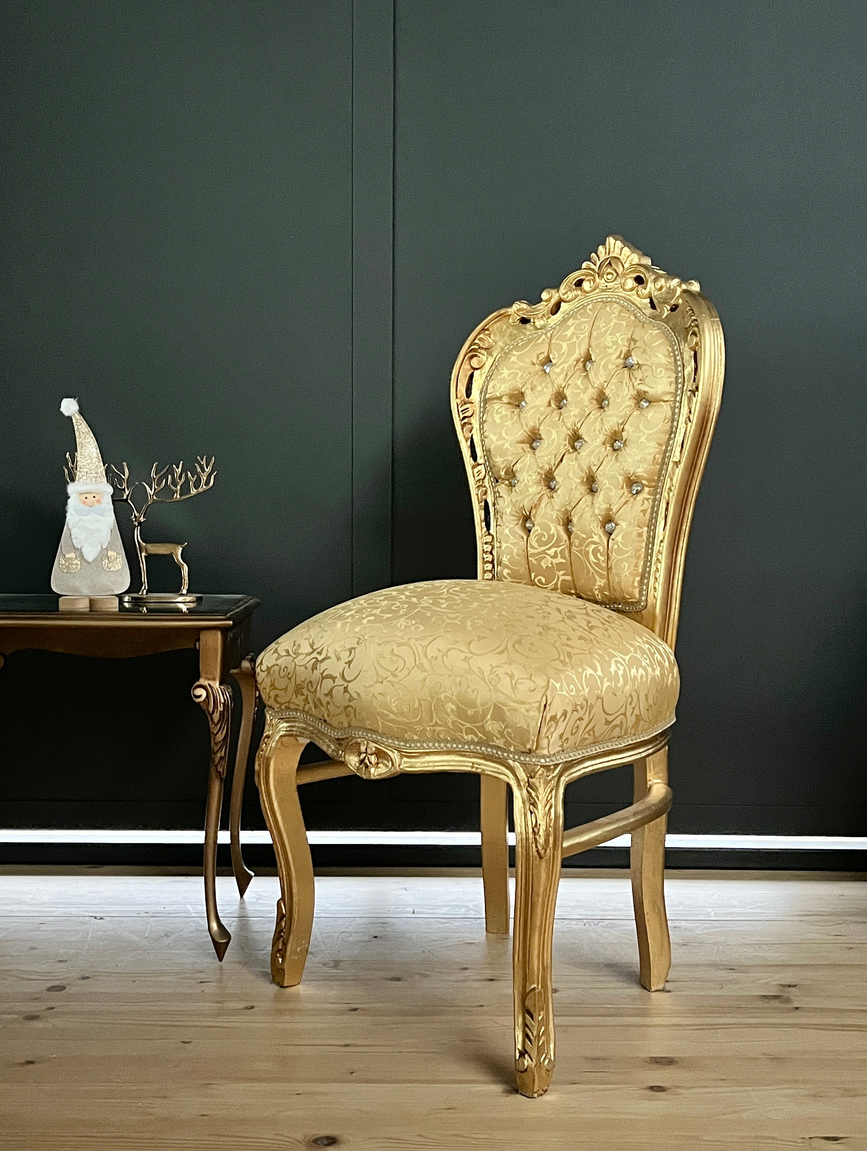 Rococo Accent Chair Louis XV Royal Baroque Gold Throne Chair Luxury Handmade Furniture