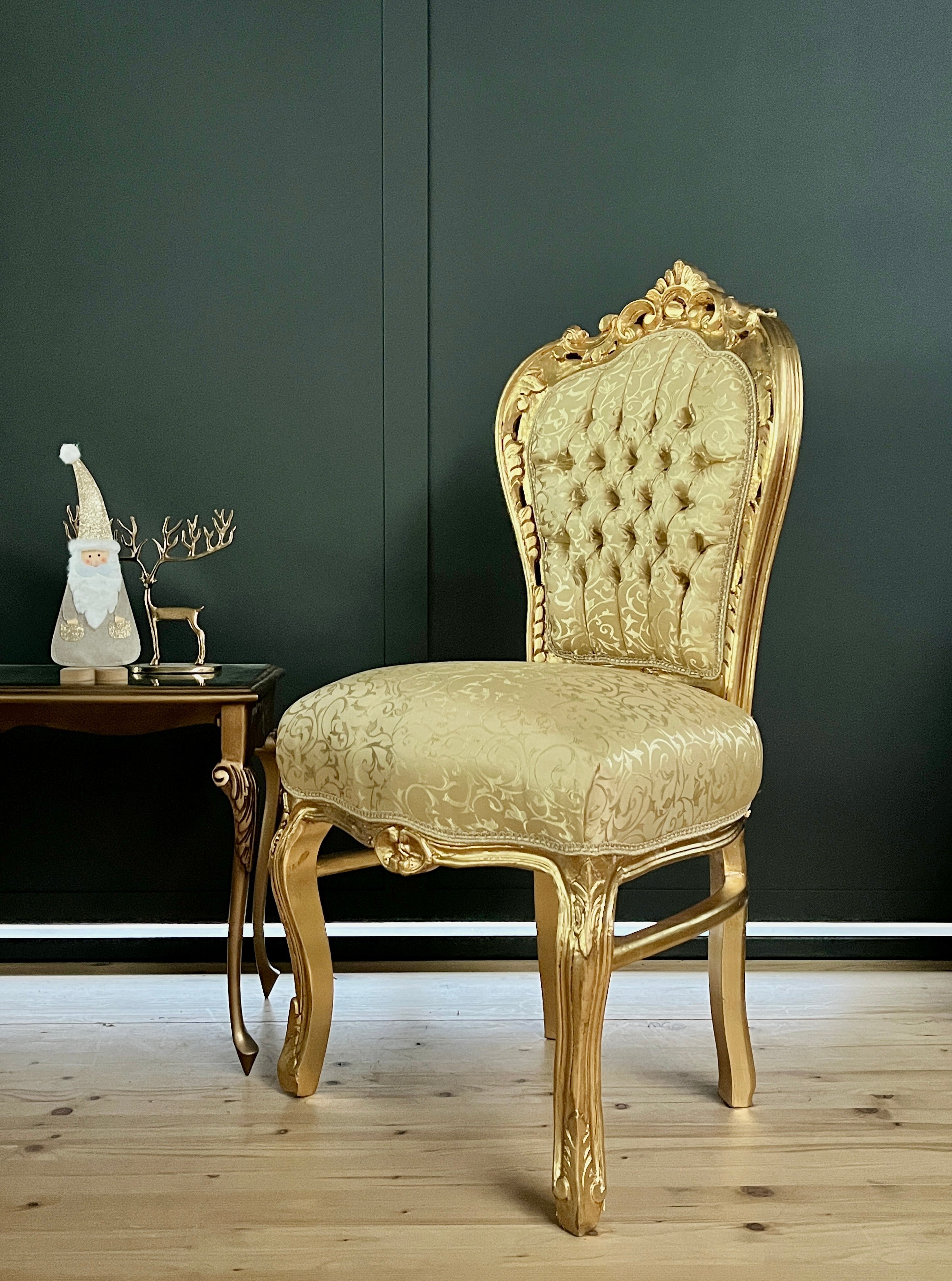 Rococo Accent Chair Louis XV Royal Baroque Gold Throne Chair Luxury Handmade Furniture