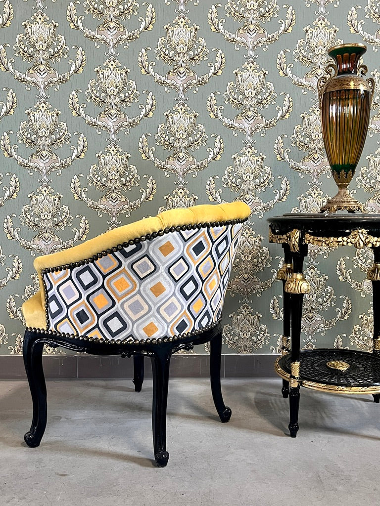 French Bar Chair Vibrate Color Tufted Velvet Cocktail Armchair Glam Furniture
