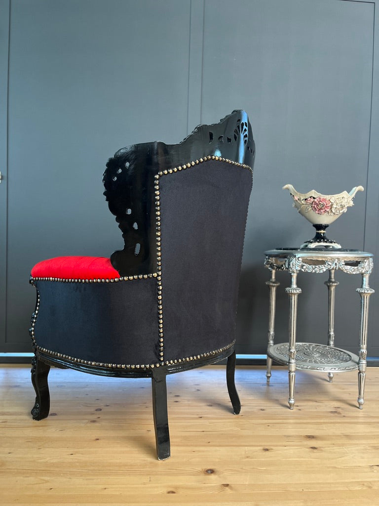 Luxury Baroque Handmade Armchair Romantic Gothic Rose & Velvet Ornate Furniture