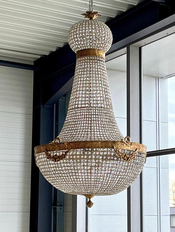 Huge Chandelier French Baroque Rococo Handmade Style in Gold Bronze in Silver Brass Ornaments for Hotel Lobby for New House Decor Chandelier