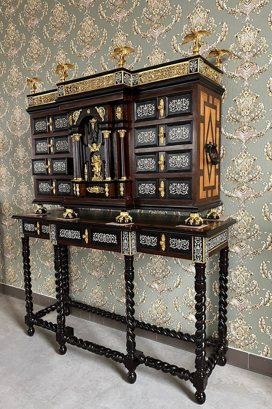 Secretary Desk Antique Baroque Style with Organizational Shelf Deluxe Wooden Table Nable Piece for Home Decor- LIMITED EDITION