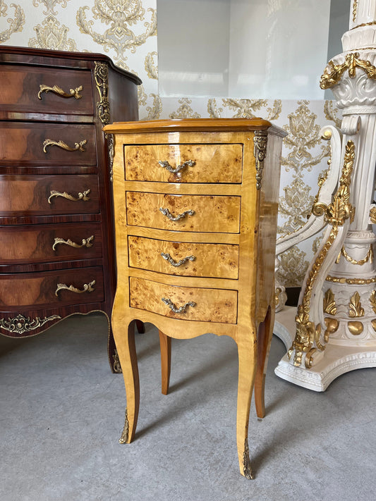 Small Kommode French Louis Style Night Stand Retro Baroque Style in Yellow Color Small Chest Of Drawer Beautiful Home Decor