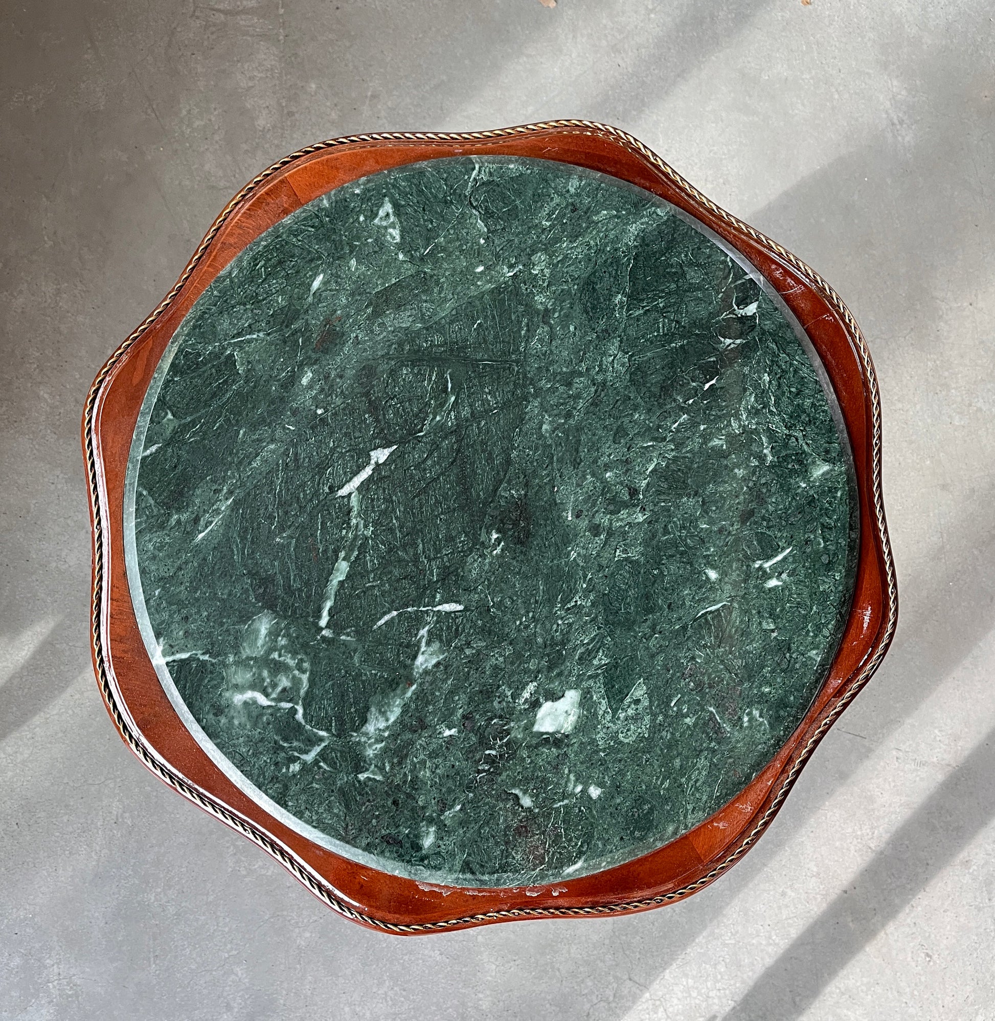 Side Table Marble Top Retro Baroque Style Tea Table Café Table Antique Style Wooden Table with Marble Top for Home Decor