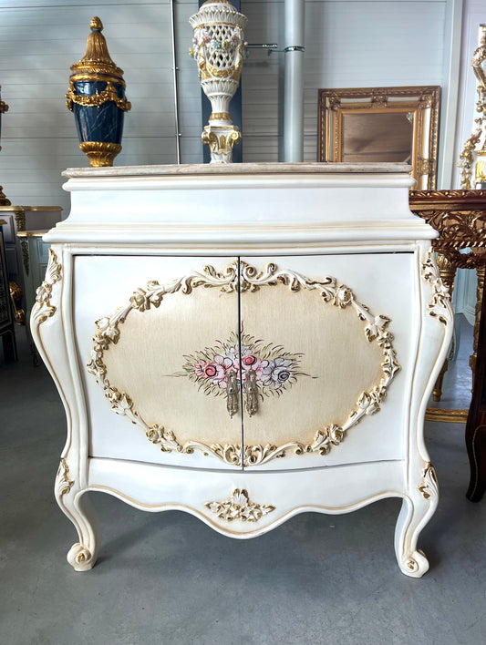 Cabinet Marble Top Home Decor Baroque Style Cabinet Marble Top French Style Cabinet in Beige Color French Antique Style Cabinet with Marble