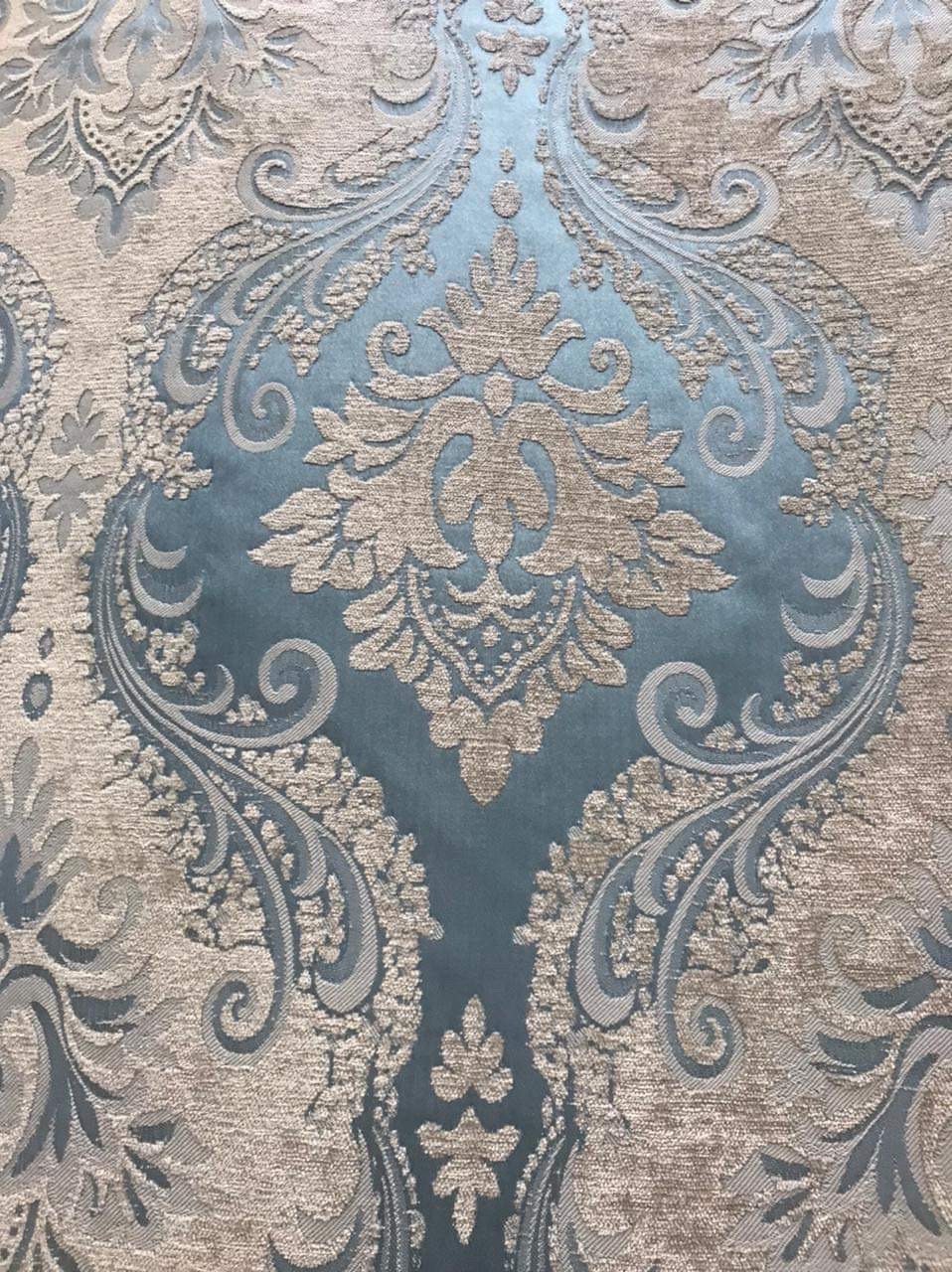 Pair Set Armchair Blue Royal Baroque Rococo Antique Style Chair in Gold Finish Woven Mesh Armrest & Blue Velvet Fabric for Lounge Room Decor