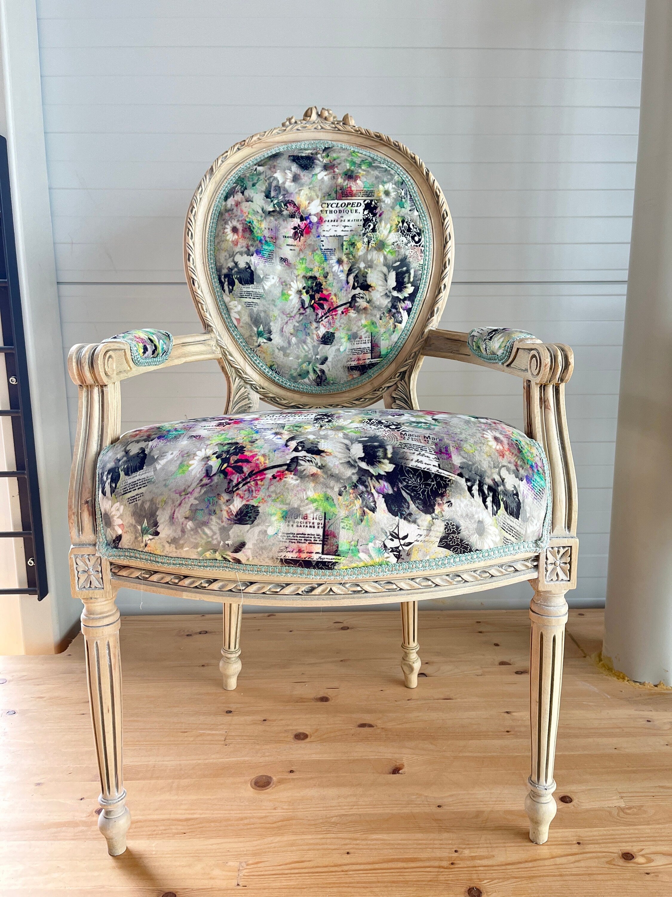 Sessel Französischer Barockstil Esszimmerstuhl Akzentstuhl/Armchair French Baroque Style Dining Chair Accent Chair- Summer Flower Series 2