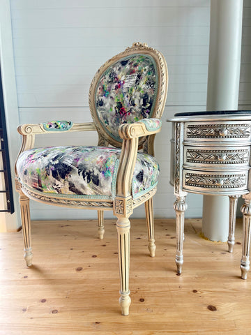 Sessel Französischer Barockstil Esszimmerstuhl Akzentstuhl/Armchair French Baroque Style Dining Chair Accent Chair- Summer Flower Series 2
