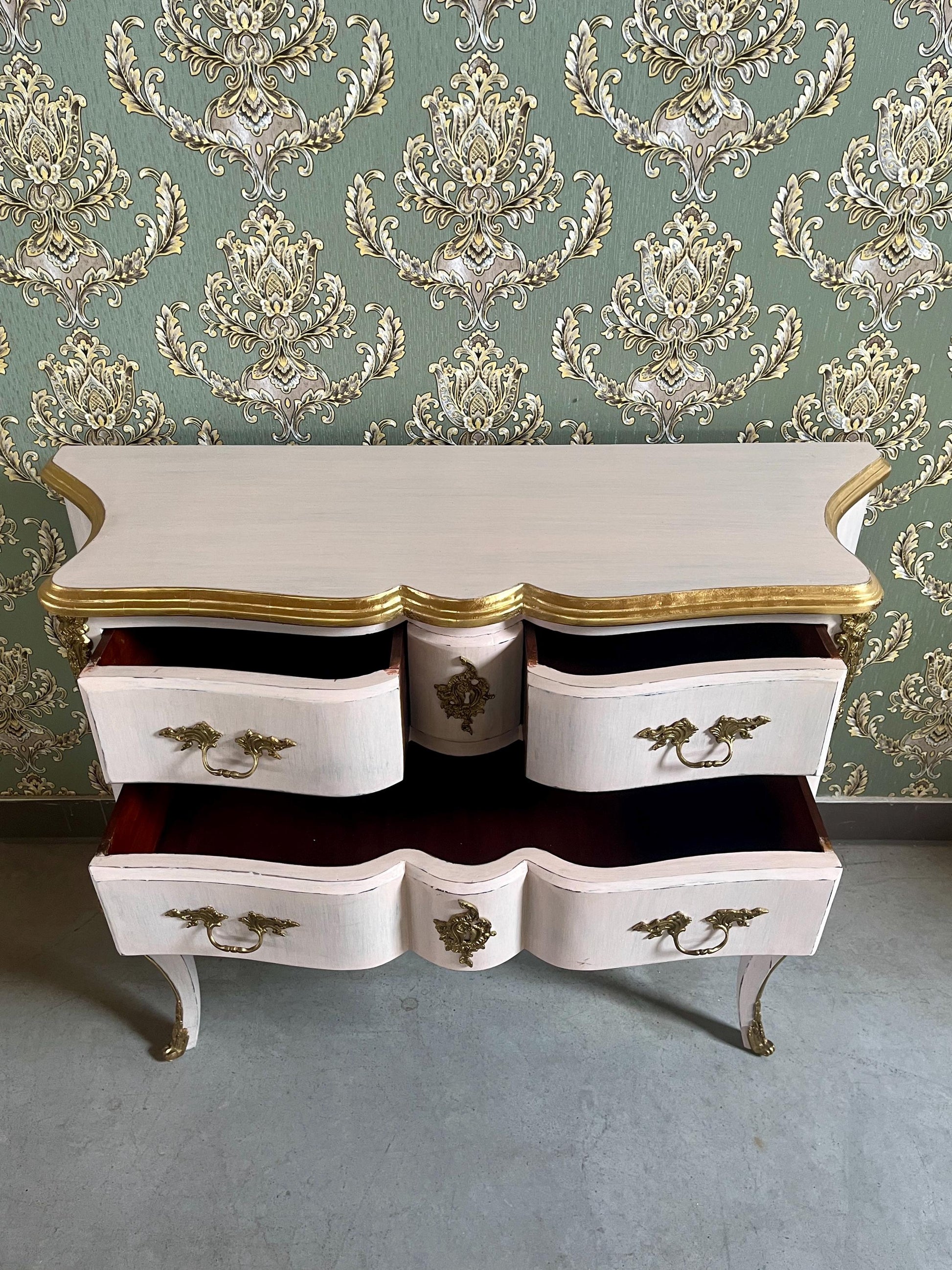 Pink Chest of Drawer, Retro French Style Dresser, Baroque Style Chest of Drawer, Home Gift for Her, Bedroom Decor Dresser, Pink Dresser